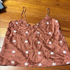 Victoria's Secret Rust and White Polka Dot Cami